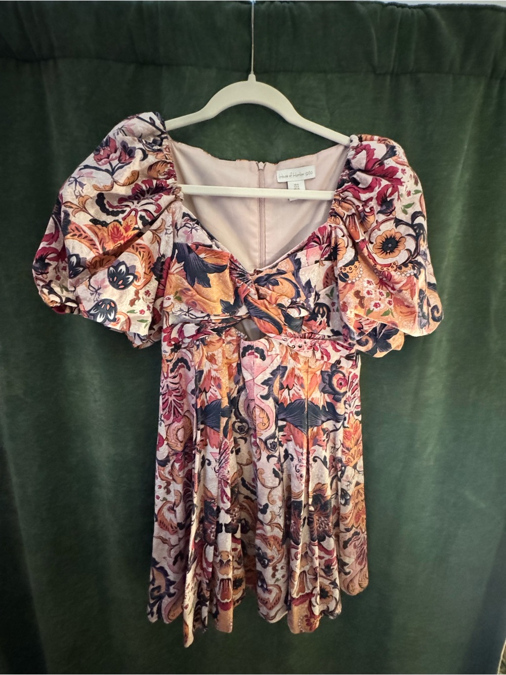 Ulla Johnson Pink Multi Paisley Puff-Sleeve Mini Dress